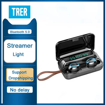 

Wireless Headphone Earphones with Microphone TWS 5.0 Headphones Waterproof Touch Control Dynamic Crystal Clear Sound Earbuds