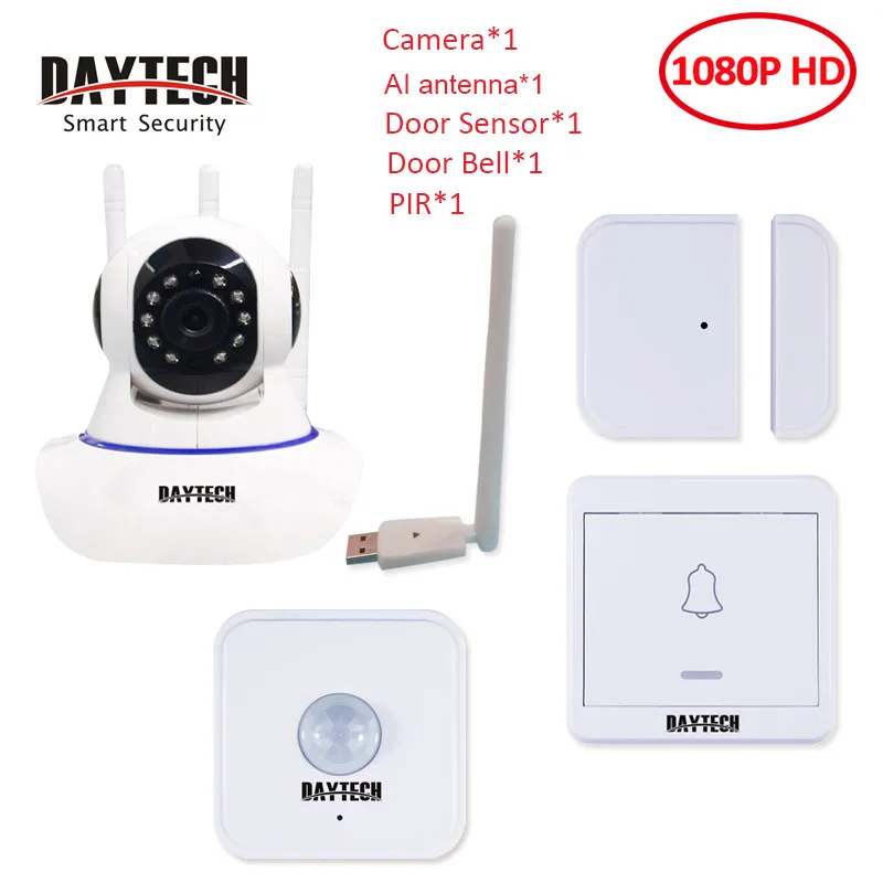 DAYETCH домашней безопасности CCTV gsm, для самостоятельной сборки сигнализация с IP камерой WiFi двухстороннее аудио 1080P Приложение iOS Android - Цвет: 8826 Kit1