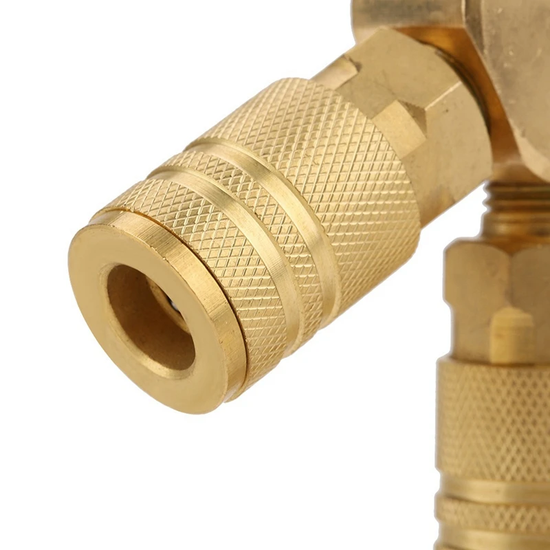 1/4 дюймов 3-Ways плоский шестигранный коллектор латунный воздушный соединитель в dustrial воздушный разветвитель шланга Муфта