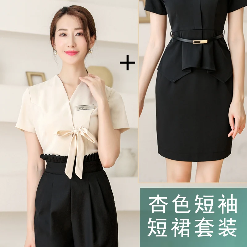 women uniform chinese style workwear medical scrubs work suit v neck dentist spa massage sets health club beautician - Цвет: color10