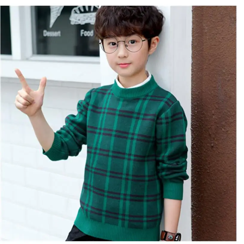 The boy's new casual sweater