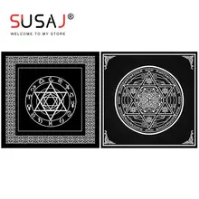 

50*50cm Non-woven Tarot Tablecloth Divination Tarot Card Pad Pendulum Magic Pentacle Runes Cloth