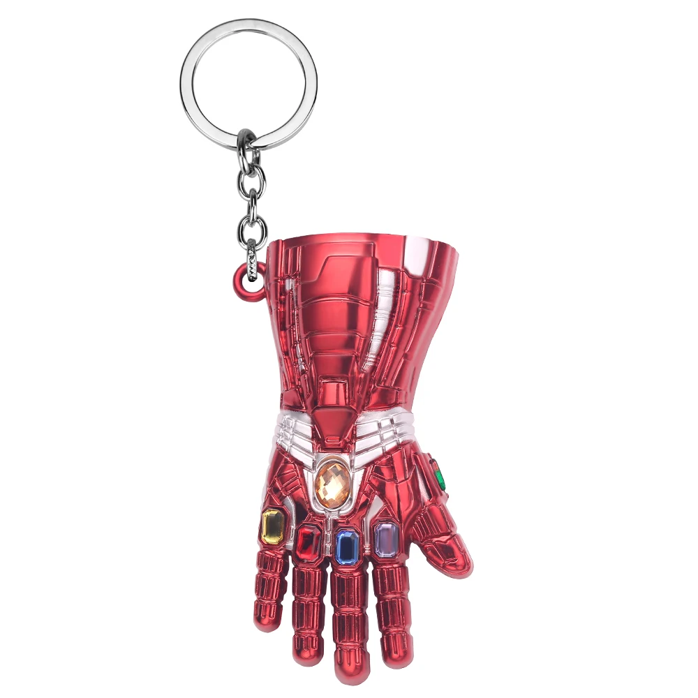 Мстители 4 перчатка Халка брелок для ключей Endgame Infinity War Gauntlet брелок для ключей кулон Халк ювелирные изделия брелок - Цвет: Red