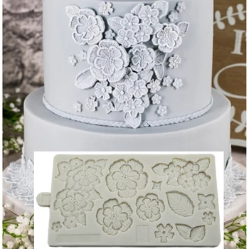 

Embroidery Flower Silicone Cake Mold Lace Cake Border Sugar Craft Fondant Cake Decoration Tool Hand-embroidered Chocolate Moulds