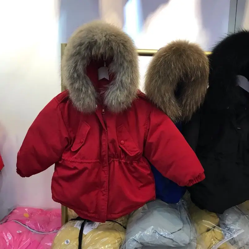Зимний Детский пуховик размера плюс, утепленное ветрозащитное пальто с капюшоном, верхняя одежда, тонкая детская одежда Modis, пуховик Y2227 - Цвет: red