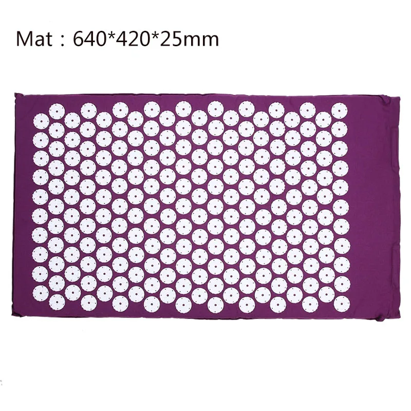 Purple Mat Массажер двойного назначения Подушка акупресса снимает стресс и боль Спайк назад массажер для спины, шеи и плеч акупунктурный массаж йога коврик здоровье - Цвет: Purple Mat