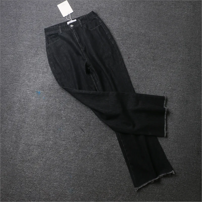 Kpop Blackpink LISA одинаковые черные джинсы с высокой талией для женщин корейский стиль свободные Ретро прямые джинсовый женский повседневный брюки