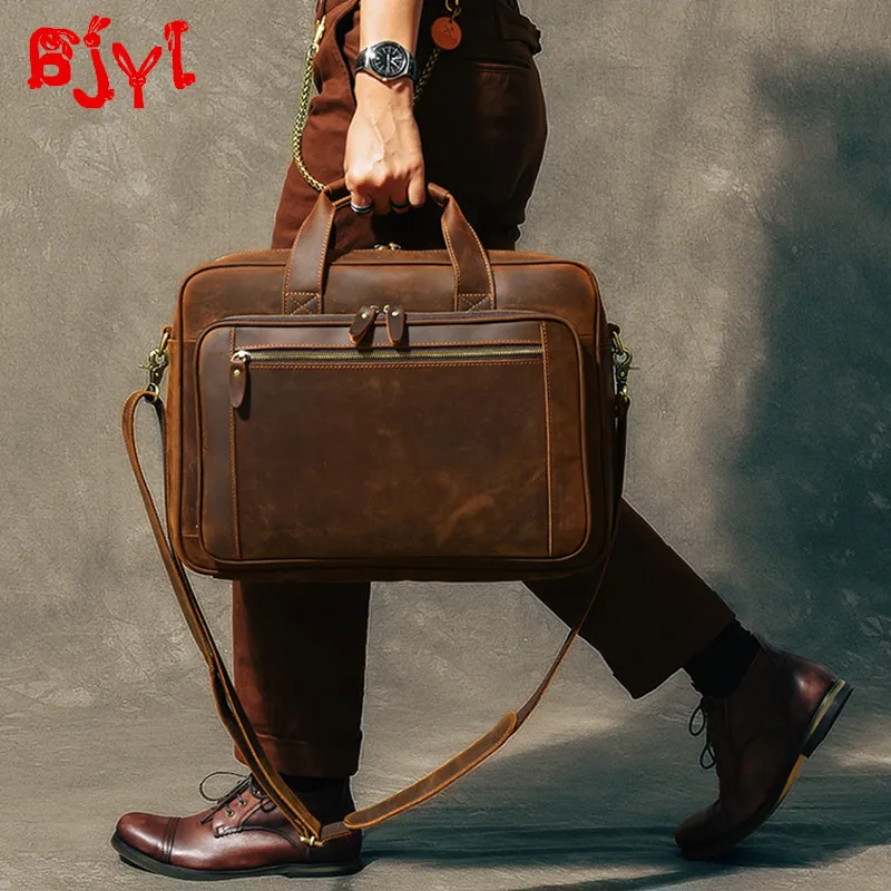 Pluggable Suitcase Men Handbags Multi compartment Travel Bag Vintage