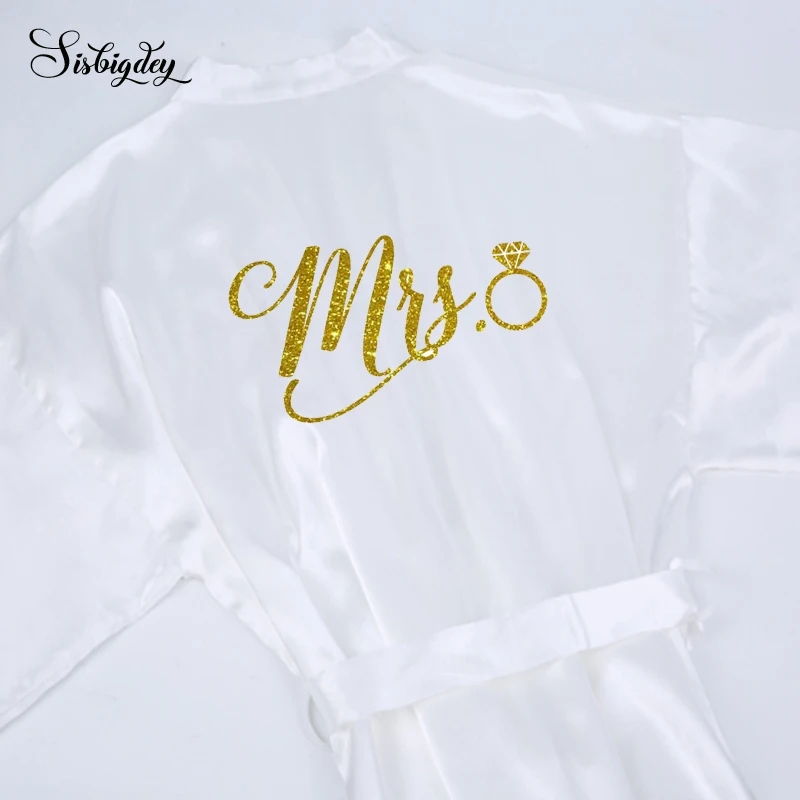 Sisbigdey MRS Блестящий Золотой халат атласный серебряный с кольцом атласные Короткие