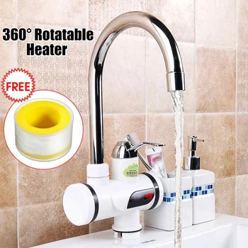 

220V 3000W Instant Electric Water Heater Kitchen Faucet Tankless Instant Heating Kitchen Mixer Tap Household LED Digital Display