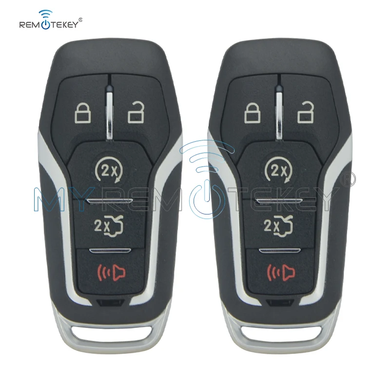 

Remtekey 2pcs M3N-A2C31243300 5 button for Ford Edge Explorer Fusion 2013 2014 2015 2016 2017 164-R7989 Smart key case shell