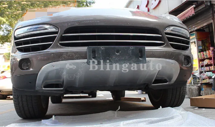 Противоскользящая пластина подходит для P orsche Cayenne 2011- защитная пластина из нержавеющей стали Передняя и задняя 2 шт. Защитная панель бампер