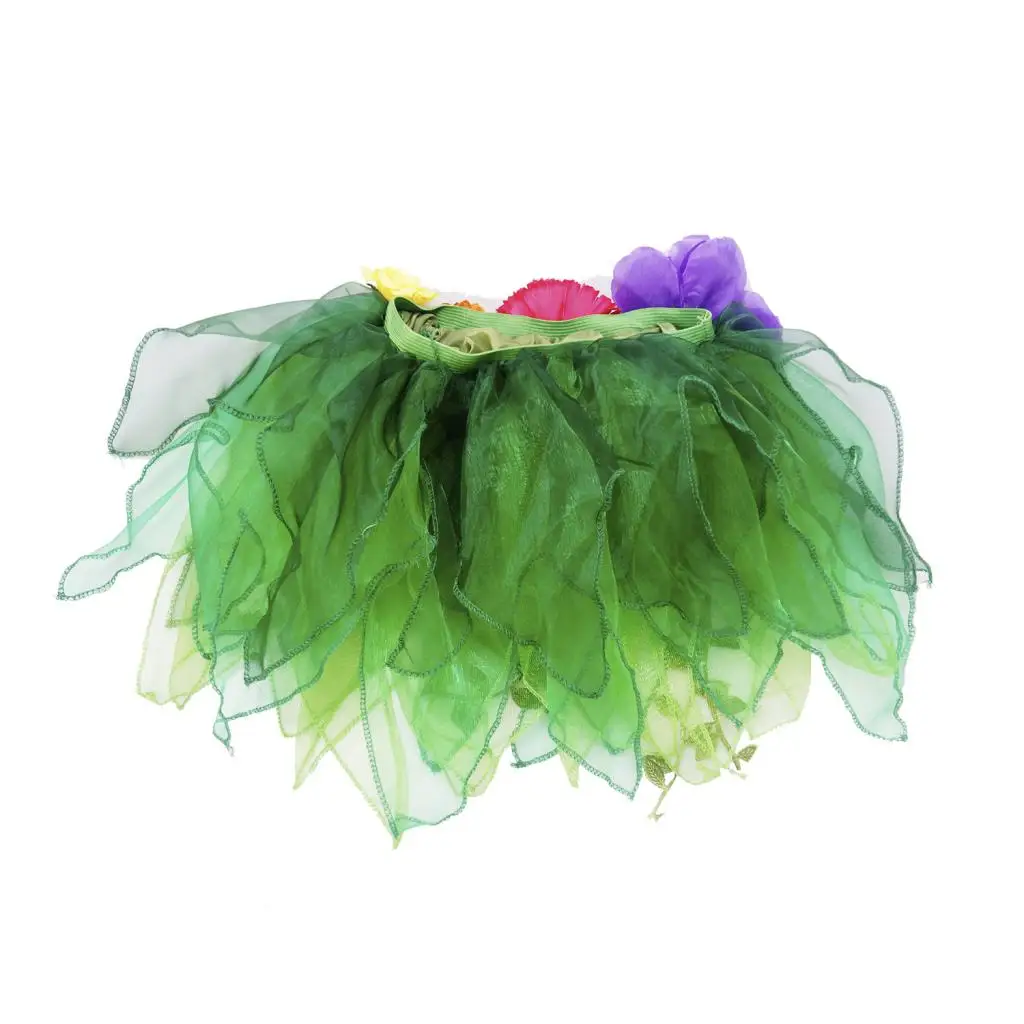 Girls Fairy Butterfly Angel Wing Tutu Skirt Set Green Halloween Dress up Party Princess Costume Props