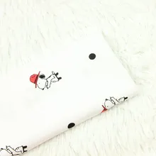 Полуметр искусственный хлопок мультфильм собака круглый ткань в горошек мягкая ткань для одежды платье Детская одежда материал B519