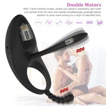Penis Vibration Ring Cock Prostata Massage Delay Ejaculation Clitoris Stimulator Anal Beads Vibro Panties Sex Toys For Couples 3