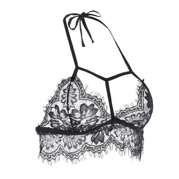 

Black Womens Lace Floral Bralette Crop Top Push Up Bra Underwear Lingerie