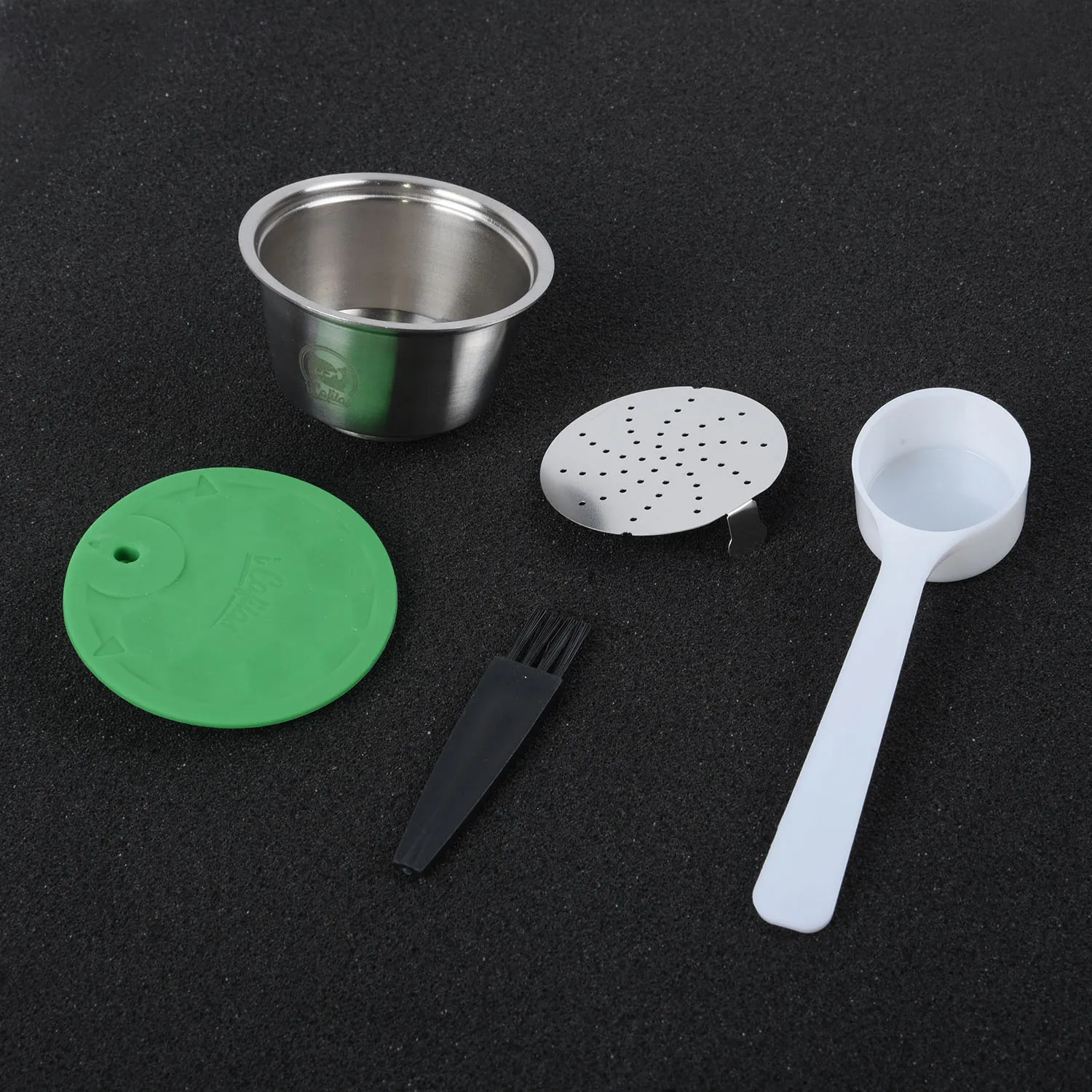 

2019 new 1pc Coffee Filter Reusable Refillable Coffee Capsule Filters For Dolce Gusto With Spoon Brush Kitchen Accessories