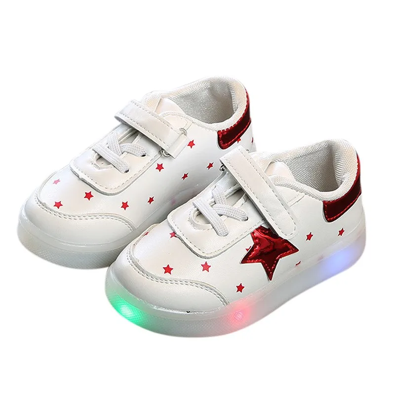 Hot Sale Children Star LED Light Shoes Boys And Girls Breathable Flash Light Shoes Baby Toddler Shoes New Fashion 9M-6T