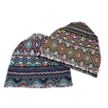 Sport Running Cap Scarf Adult Geometric Printed Sunshade Breathable Elastic Hat Neck Warmer Travel Headwear Scarf Hat