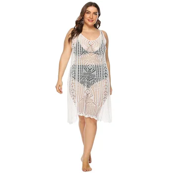 

Beach Outings For Women 2020 Sexy Cover Up Coverup Swim Skirt Dress Large Size Ladies Hollow Perspective Leisure Vest