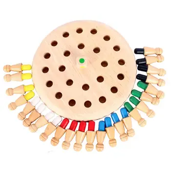 

Wooden Toys Kid Educational Memory Match Stick Chess Game Fun Block Board Game Color Cognitive Ability Toy for Children