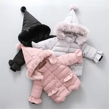 Модная детская одежда для маленьких девочек и мальчиков однотонные парки с капюшоном и длинными рукавами зимняя теплая верхняя одежда, свободные повседневные топы