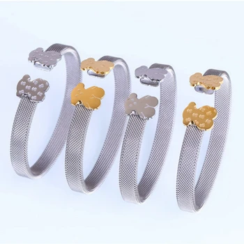

2020 Women Fashion Jewelry Stainless Steel Bangles Cute Bear Design High Quality Manufacturing Process 3 colors can choose
