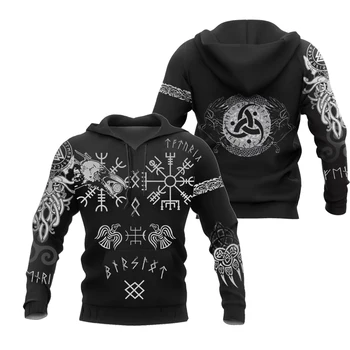 

PLstar Cosmos crazy pattern Viking Tattoo 3D Printed Men hoodies Harajuku Hooded Sweatshirt Autumn Fashion hoodie tops-3