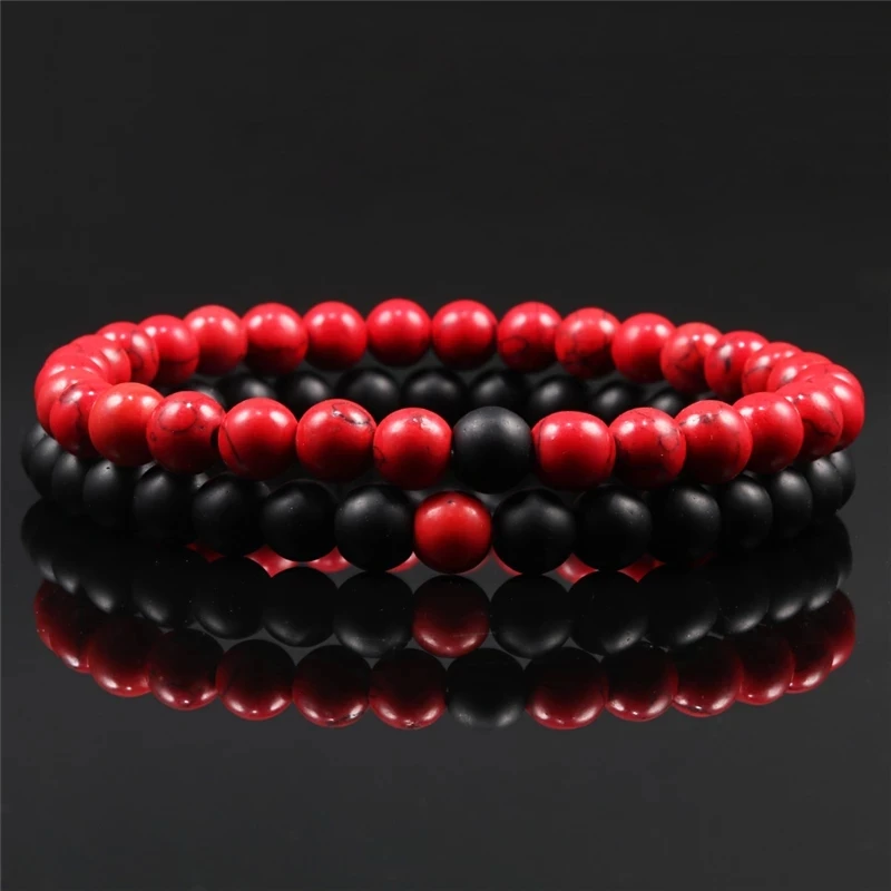 أساور عين النمر وحجر اللافا طقم قطعتين