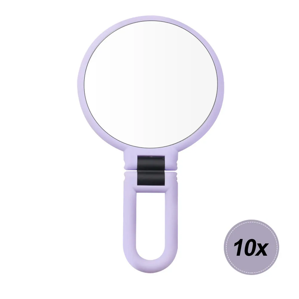 Purple 10 Times ABS косметическое складное мини портативное практичное зеркало для макияжа подарок 10X увеличительное домашнее прозрачное настенное крепление двухстороннее - Цвет: Purple 10 Times