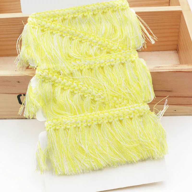 mix yellow 5 метров кружевная лента полиэстер кисточка DIY кружевная отделка Лента швейное платье сценическая одежда занавеска декоративная - Цвет: mix yellow