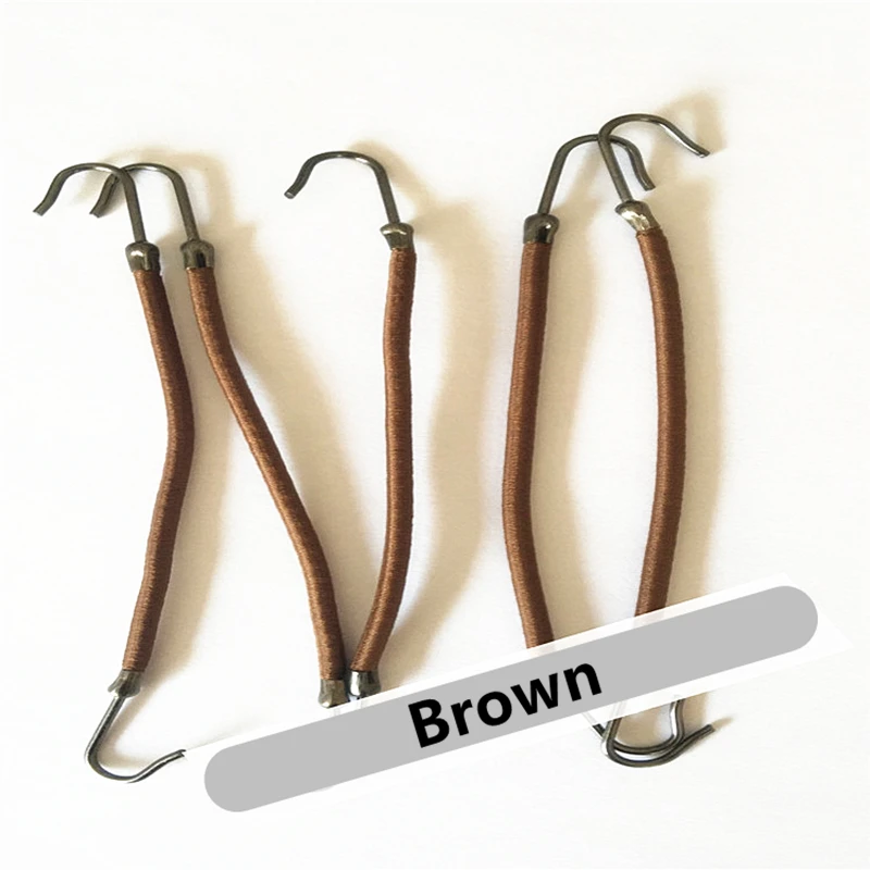 10pcs Brown 1/5/10 шт упругие зажимы бантики, аксессуары для волос для девочек резинки с завязками с хвост держатель БАНДЖИ толстый густая шерсть кролик волос Головные уборы - Цвет: 10pcs Brown