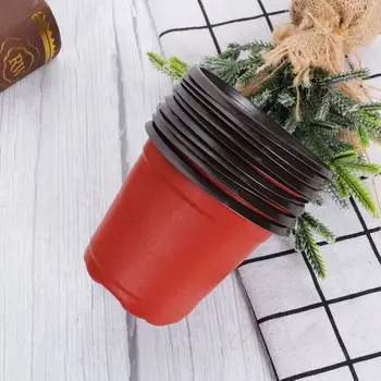 

60PCS Plastic Flower Pots Nursery Seedling Pots Lightweight Two-Tone Universal Plant Containers Seed Starting Pots