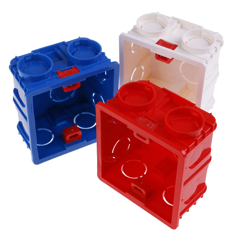 

Adjustable Mounting Box Internal Cassette For 86 Type Switch And Socket White Red White Color Wiring Back Box 86mm*83mm*50mm