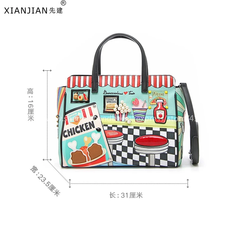DHL Xianjian почерк сумка bolsas уникально стоящая bolsas ручная работа итальянский картофель фри женские сумки
