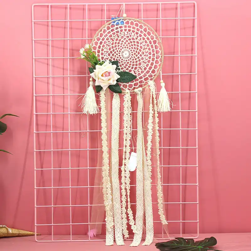 Atrapasuenos Hechos A Mano Estilo Indio Tejido Pared Colgante