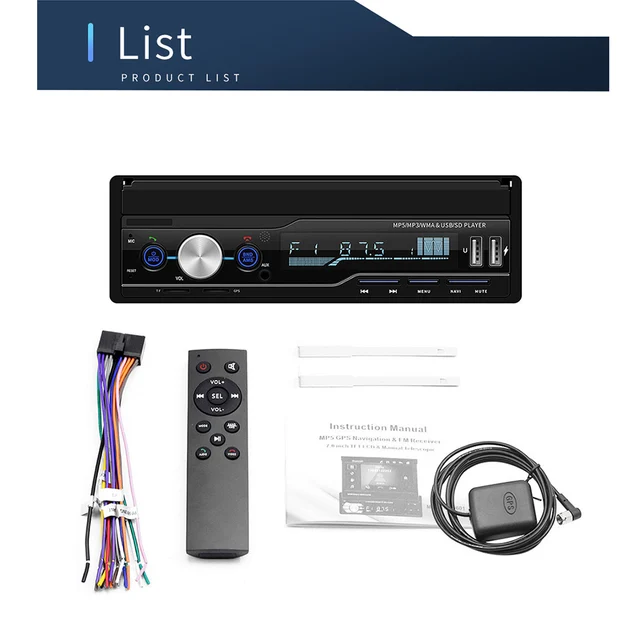 $US $101.99 1080p HD Sat Bluetooth Stereo Retractable MP5 Card Machine Car Multimedia Player GPS Navigation Pos