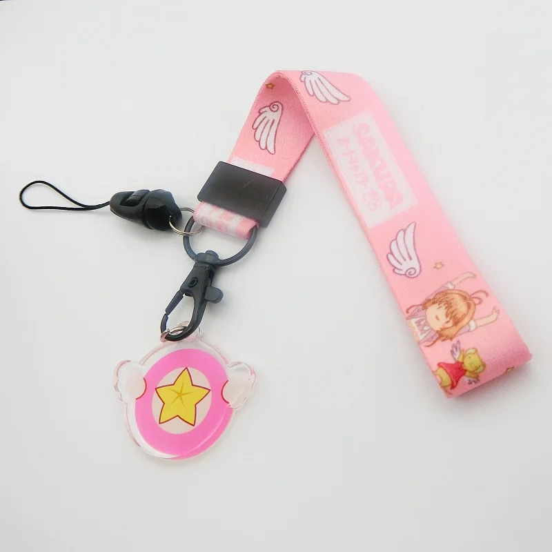 Cute Phone Charm Pink sailor moon Lanyard Wrist Strap For Keys ID Card S For iPhone 11 USB Badge Holder DIY Hang Rope keychain