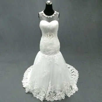 

feest White Custom Fit Organza Real Actual Images Mermaid Lace up Best Quality Bridal Gown Discounted Bespoke Wedding Dresses