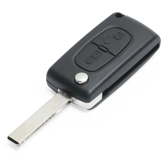 KEYECU 0523 Model Flip Remote Key 2 Button FSK 433MHz ID46 Chip for Peugeot Expert Citroen DS3 Dispatch C4 Picasso 2009-car remote key