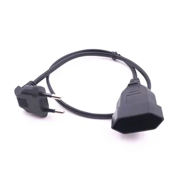 

1PCS EU Power Adapter Cord,90 Degree Angled European Round 2Pin Male to Female Plug Power Cable For UPS PDU 0.3M/0.6M
