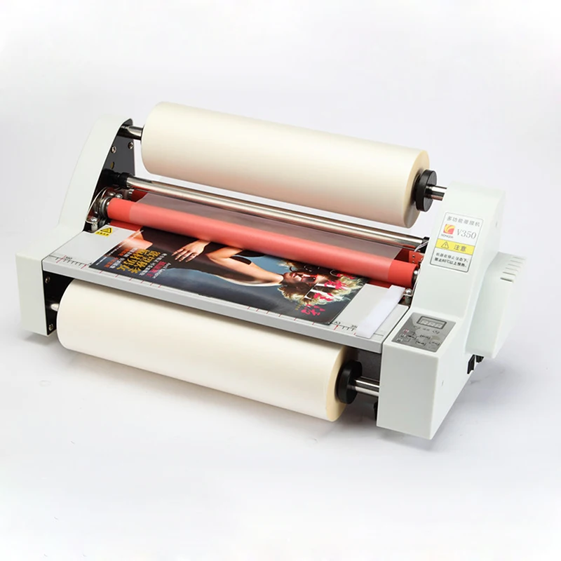 

110V 220V 13" V350 Laminating Machine Four Rollers Cold Hot Laminator V350 Laminating Machine Hot Roll Laminating Machine