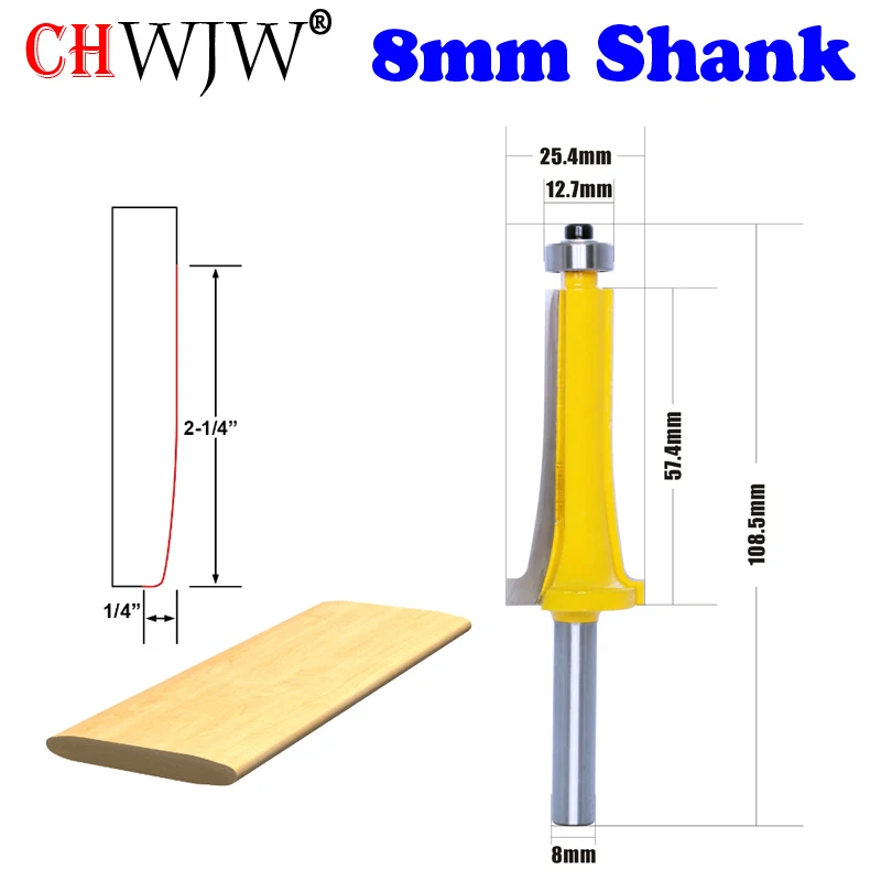 Tungsten Carbide Cutters Router Louver CHWJW Industrial-Quality 8mm Shank Slat C3 Bit-Medium