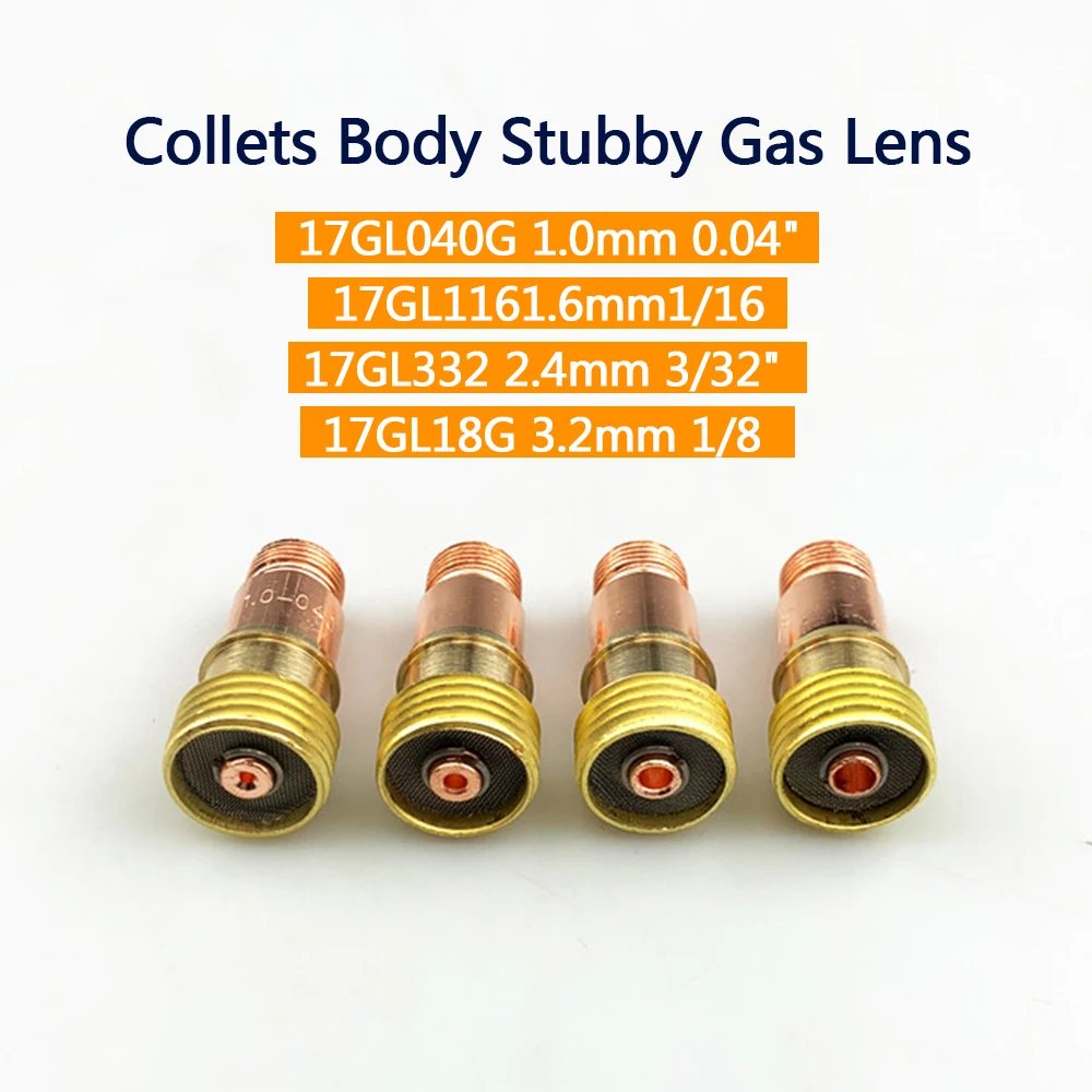 

TIG 17GL Collet Body Stubby Gas Lens lenz Connector With Mesh For PTA DB SR WP-17/18/26 Torch Welding Accessories