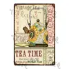 【YZFQ 】 Tea Time Poster  kitchen Sign Home Make Pie Tin Metal  Sign Vintage Plate Wall Pub Restaurant  Home Art Decor   DU-4814A ► Photo 3/6