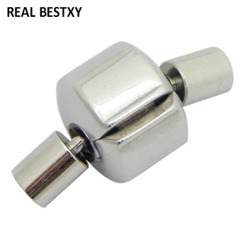

20pcs/lot hole size: 3.2mm stainless Steel Clasps Round Leather cord DIY Bracelet Making Lock Magnet Buckles Jewelry Connectors