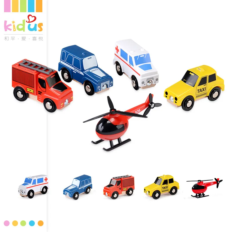 

Kidus Wreckers Combination Electric Train Set Wooden Building Blocks Rail Car Toy