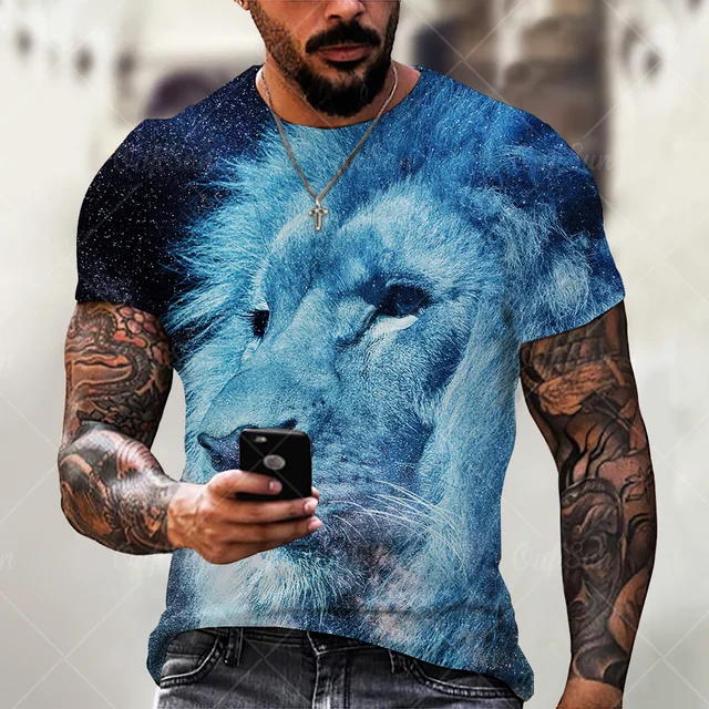 Fashion Trend 3D printing Tiger Men  T-Shirt Casual O-Neck Summer Selling Short Sleeve Oversized T-Shirt Comfortable StreetTops OFSM-00848