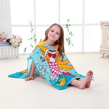 

Baby Hooded Towel Stuff 1PC Cute Cartoon Cloak Beach Towel Children Polyester Bathrobe Cotton Baby Girl Boy Bath Towel Robe