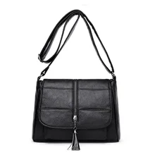 Модная сумка через плечо для мамы среднего возраста, осенняя мягкая кожаная сумка для пожилых людей, рюкзак, женская сумка для мамы с большим воланом